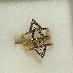 Stella & Dot Pave Spear Ring NIB Rose Gold